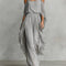Grey off-shoulder flowy camisole and trousers chiffon set