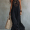 Elegant Bohemian Sleeveless Soft Drape Statement Evening Maxi Dress