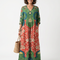 Sloane | Mixed Print V Neck Pocket Midi Dress