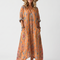 Remi | Notch Neck Printed Oversized Pocket Midi Dress
