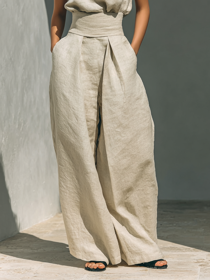 Maria - Sleeveless Linen Set