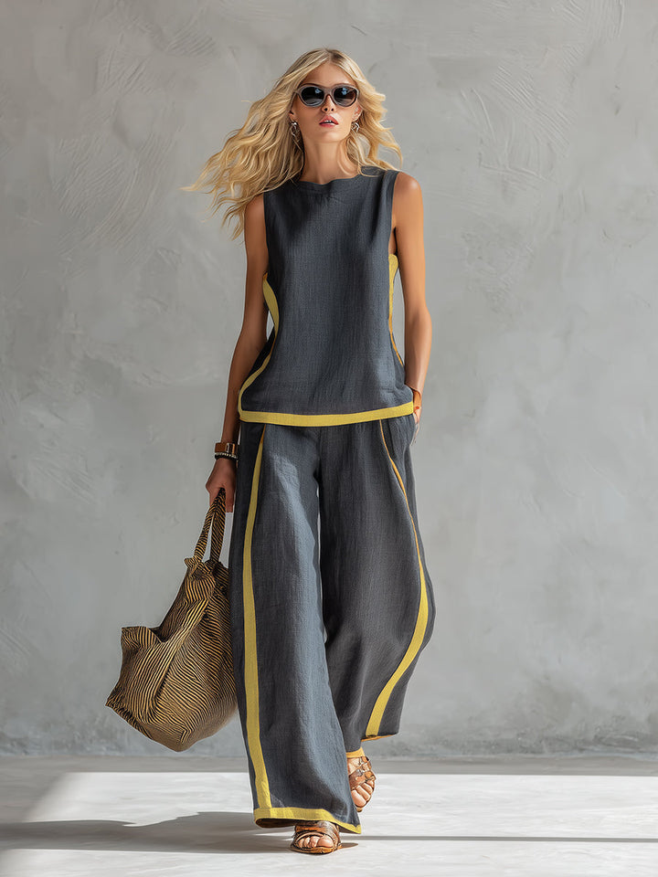 Harriet | Two-Tone Vest and Trousers Set