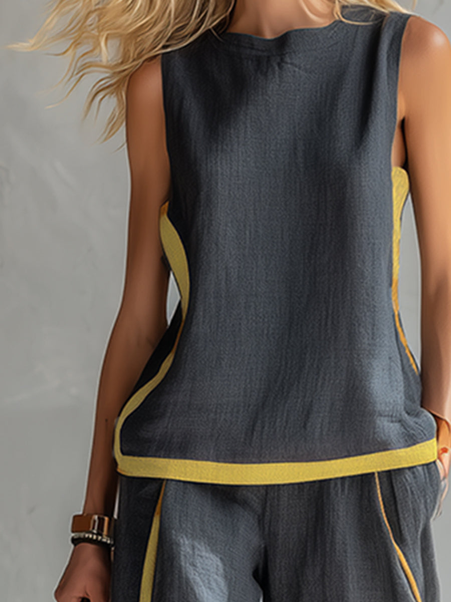 Harriet | Two-Tone Vest and Trousers Set