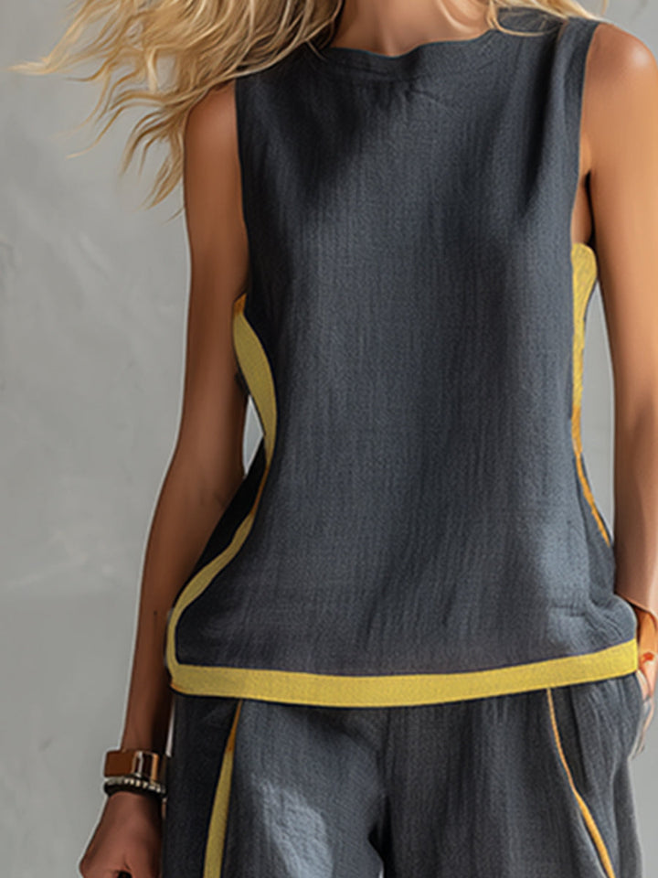 Harriet | Two-Tone Vest and Trousers Set