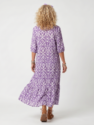 Penelope | Printed Tassel Tie Midi Dress