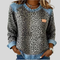 Hollyn™ | Leopard Print Sweater with Denim Collar