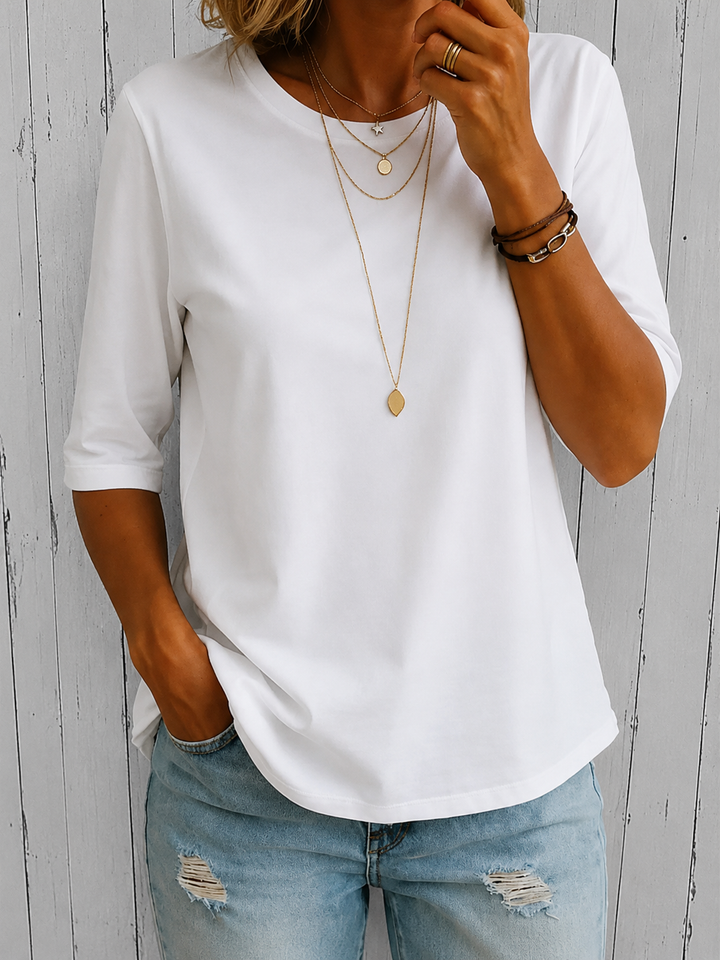 Claire™ - Relaxed Everyday Half-Sleeve Tee