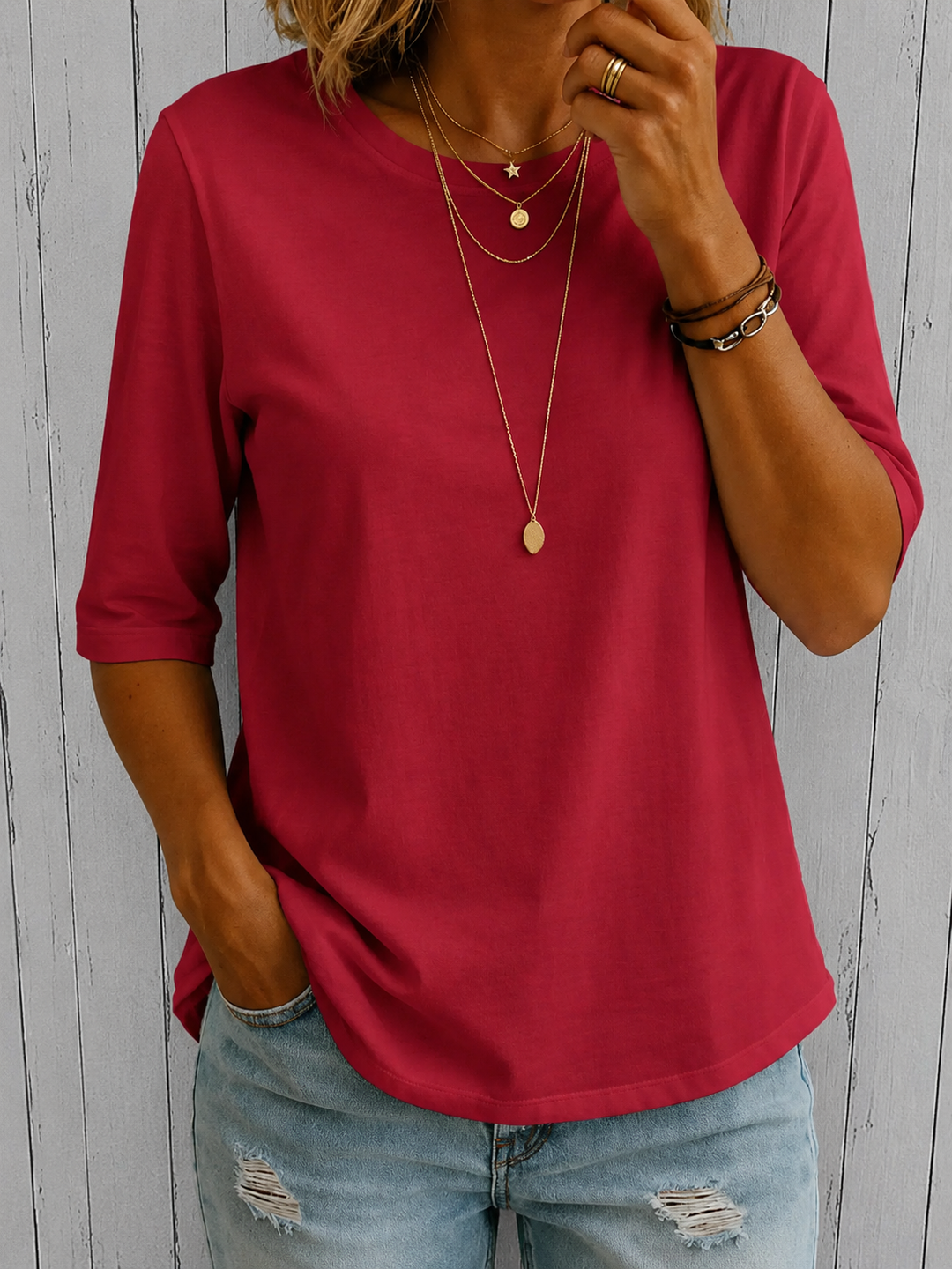 Claire™ - Relaxed Everyday Half-Sleeve Tee