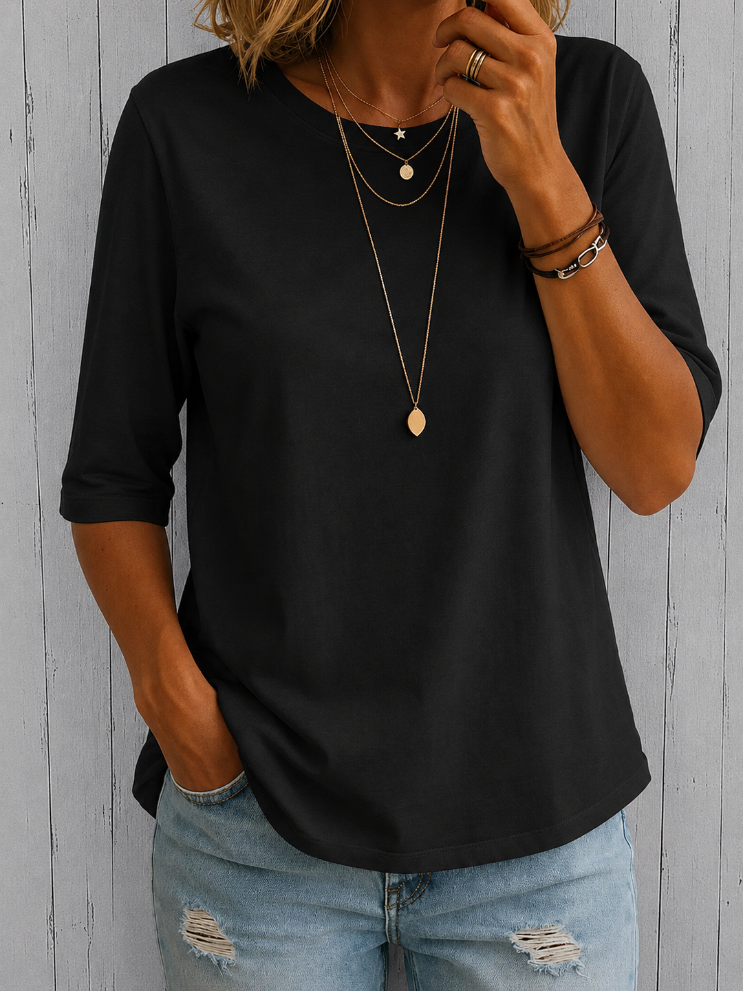 Claire™ - Relaxed Everyday Half-Sleeve Tee