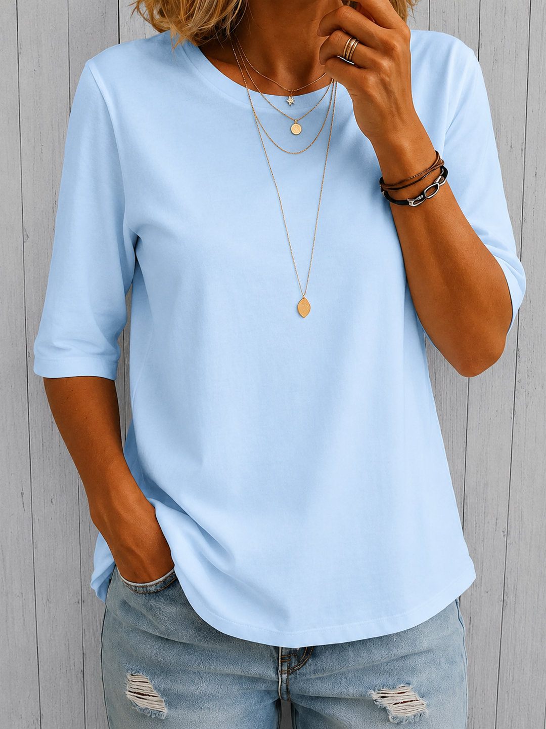 Claire™ - Relaxed Everyday Half-Sleeve Tee