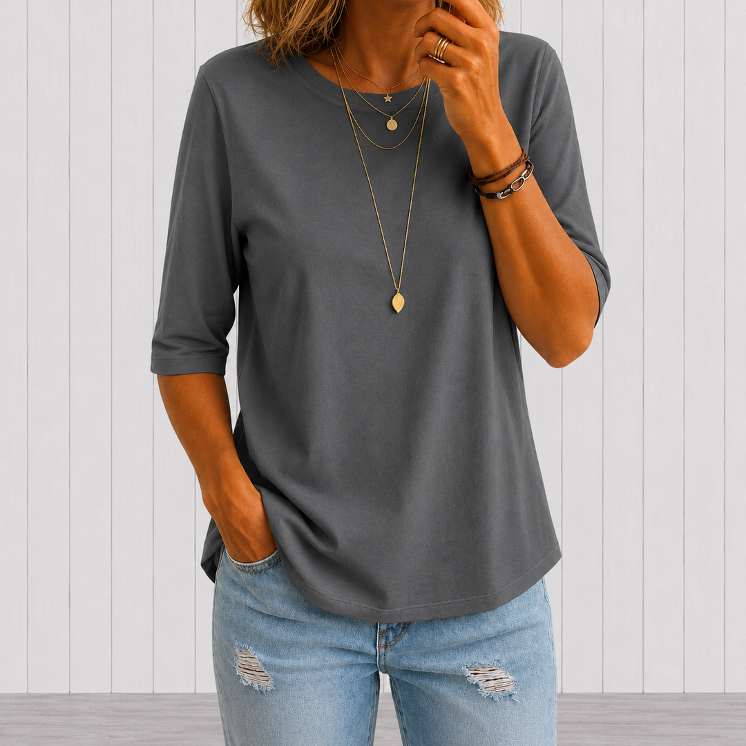 Claire™ - Relaxed Everyday Half-Sleeve Tee