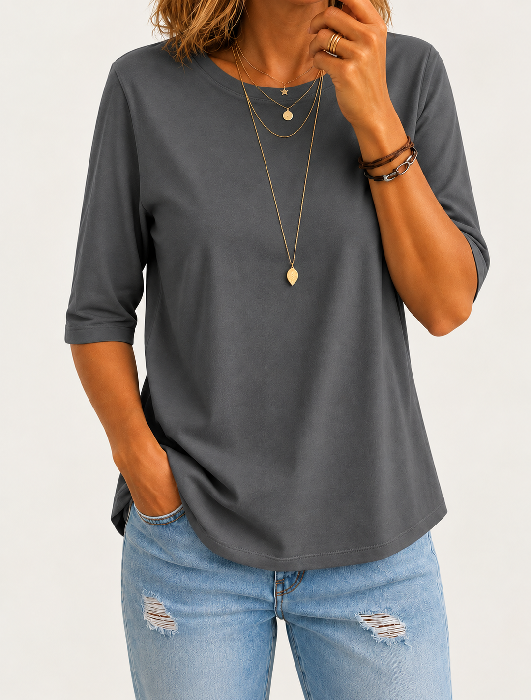 Claire™ - Relaxed Everyday Half-Sleeve Tee