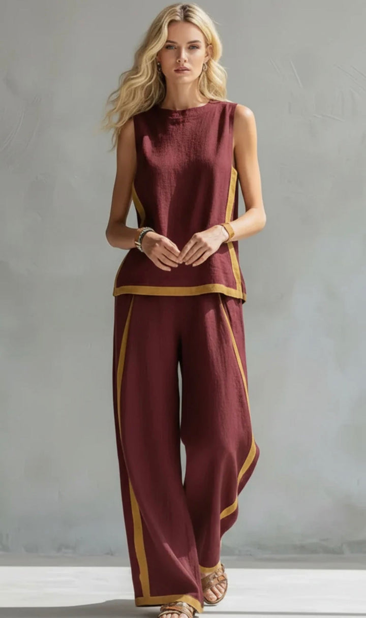 Harriet | Two-Tone Vest and Trousers Set