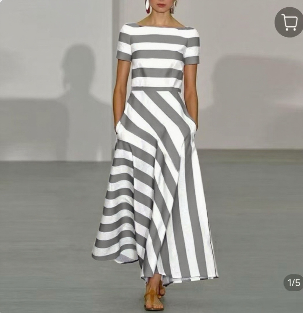 Madeline | Striped Off-Shoulder Maxi Dress