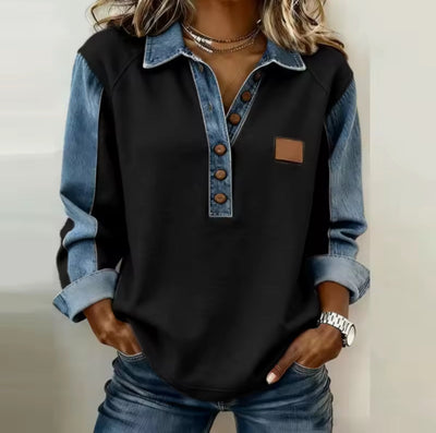 Voxanne™ | Denim Collar Pullover