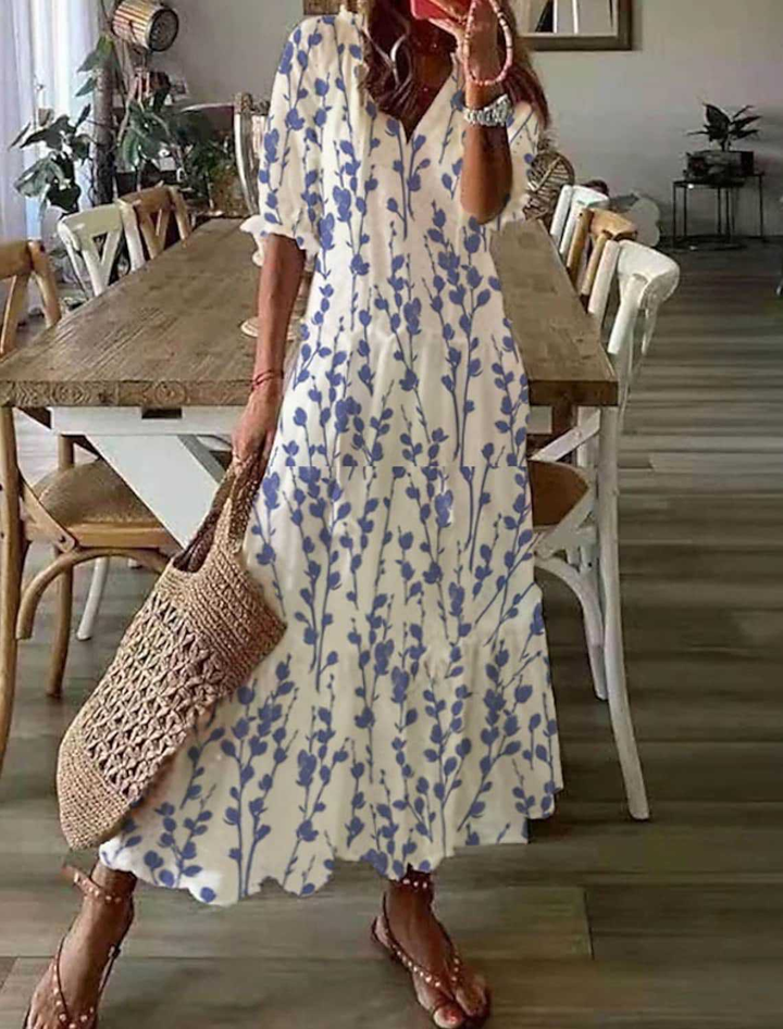 Evie | Boho Maxi Dress with Tummy-Flattering Fit