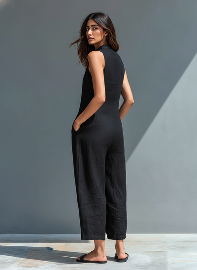 Linda | Fluid Long Jumpsuit with Pockets