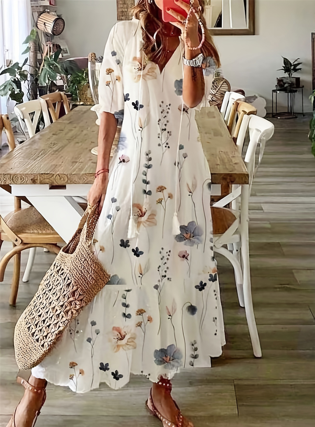 Evie | Boho Maxi Dress with Tummy-Flattering Fit