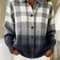 Agnes | Gray Ombre Plaid Button Cardigan