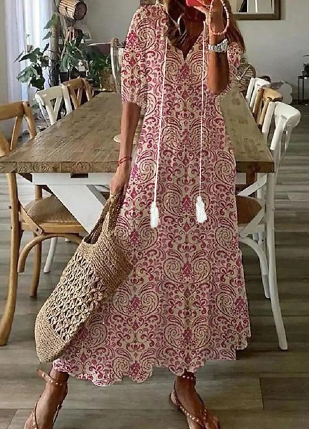 Evie | Boho Maxi Dress with Tummy-Flattering Fit