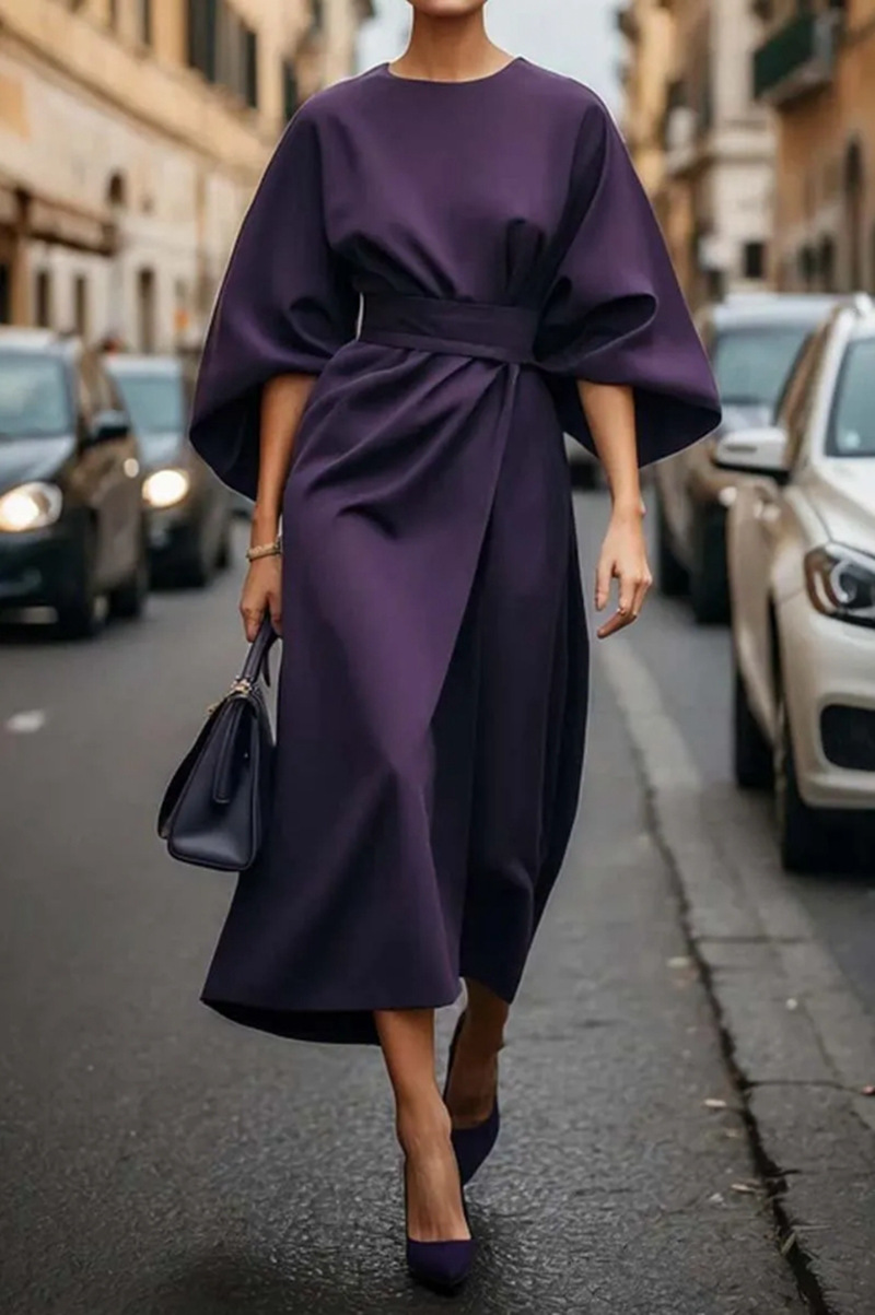Neve | Flowy Belted Maxi Dress
