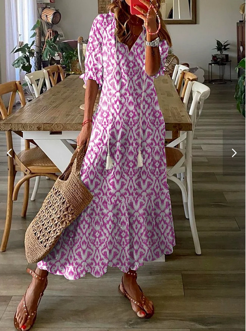 Evie | Boho Maxi Dress with Tummy-Flattering Fit