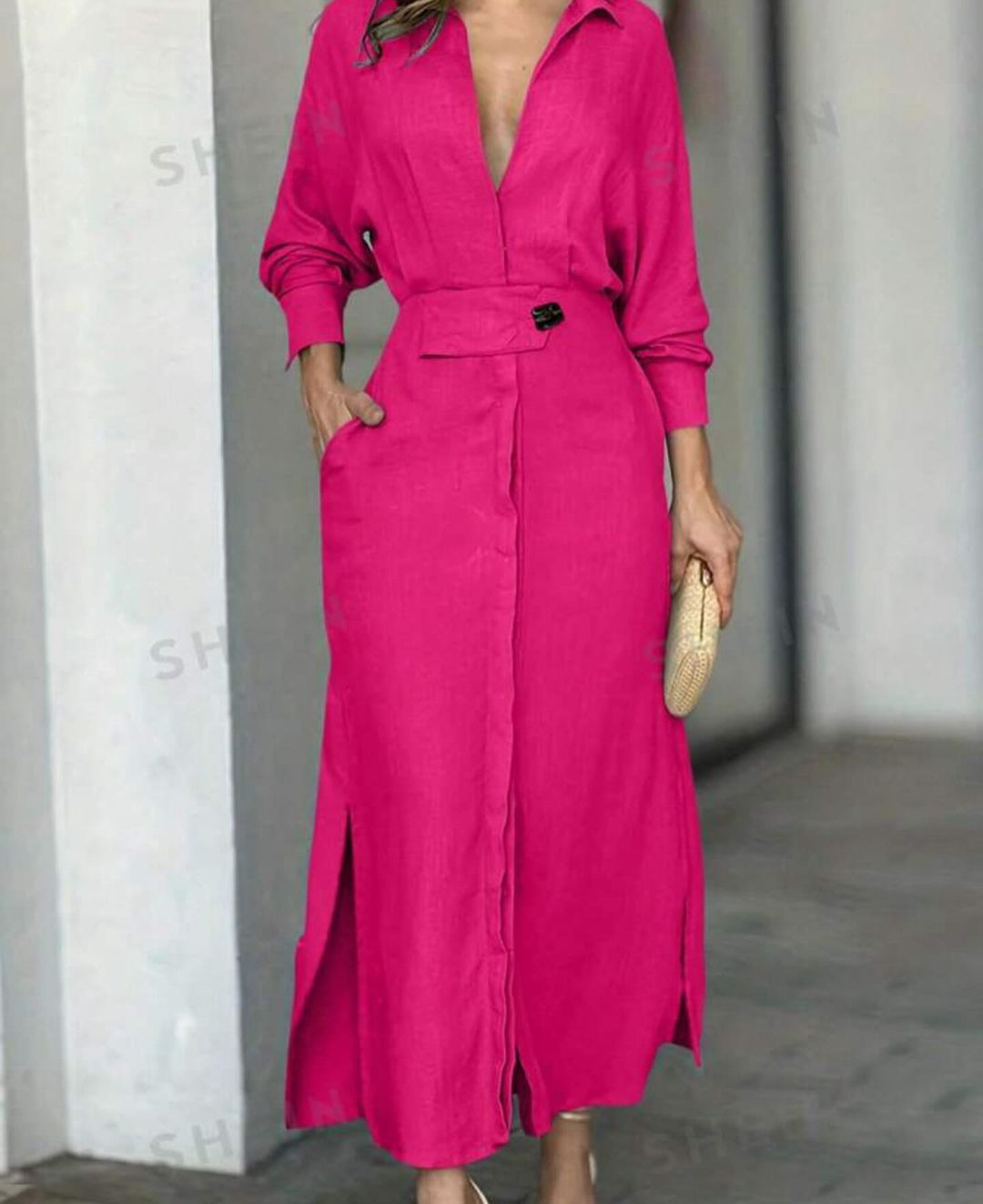Yara | Elegant Linen V-Neck Maxi Dress
