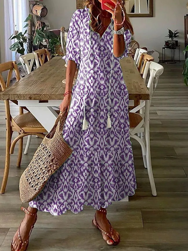 Evie | Boho Maxi Dress with Tummy-Flattering Fit