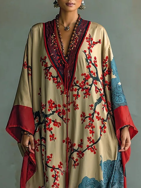 Hazel | Blossom Print Batwing Maxi Dress
