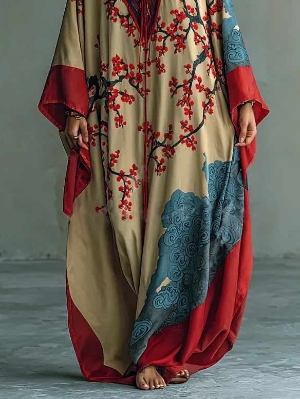 Hazel | Blossom Print Batwing Maxi Dress