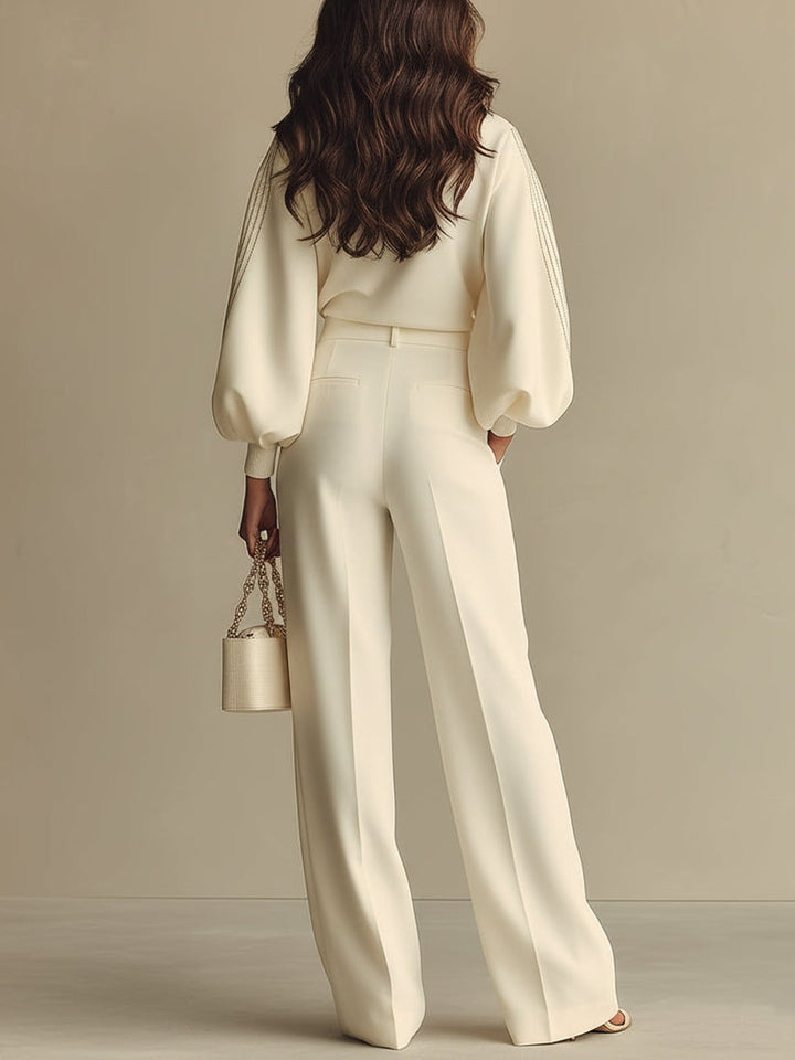 Selena – Ruffled Set with Wide Pants
