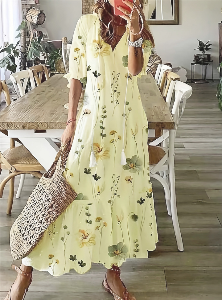 Evie | Boho Maxi Dress with Tummy-Flattering Fit