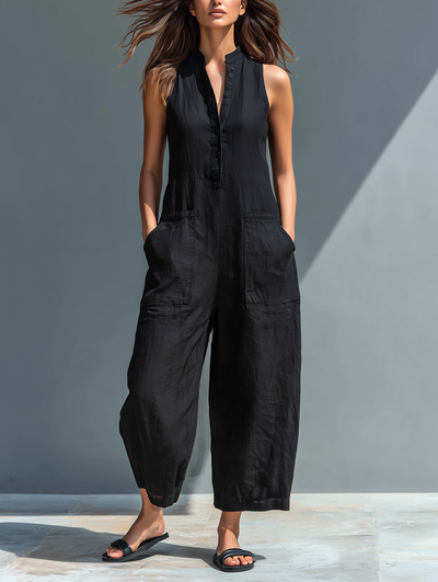 Linda | Fluid Long Jumpsuit with Pockets
