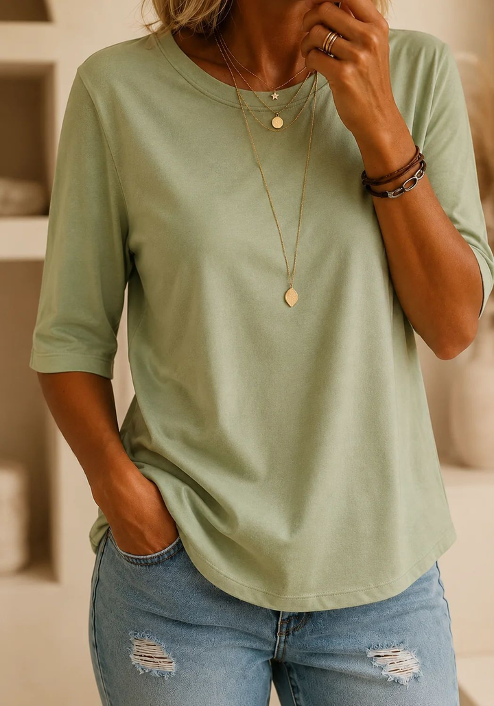 Claire™ - Relaxed Everyday Half-Sleeve Tee