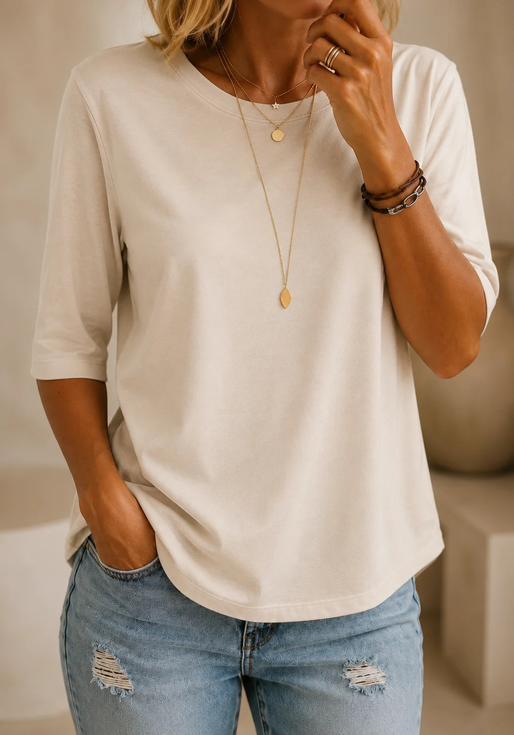Claire™ - Relaxed Everyday Half-Sleeve Tee