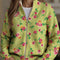 Constance™ | Pink Floral Lime Zip Cardigan