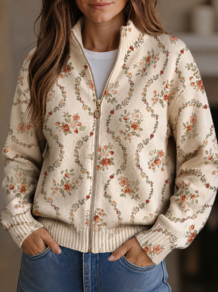 Persephone™ | Delicate Floral Vine Cream Print