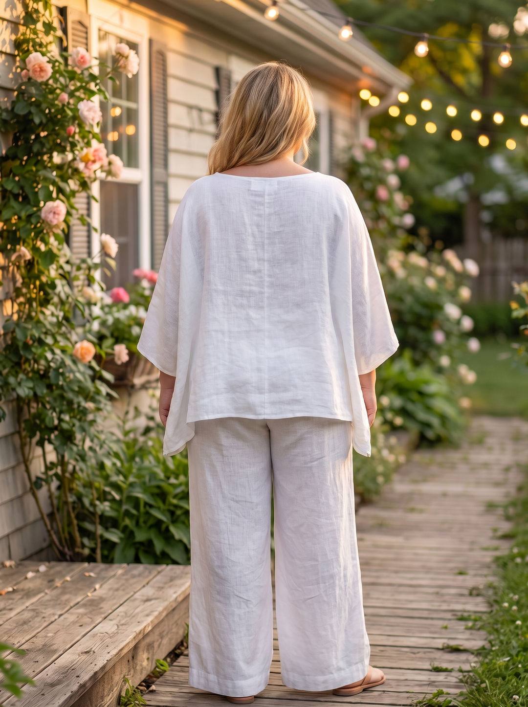 Cristina | Two-Piece Set with Long Sleeves and Wide-Leg Pants