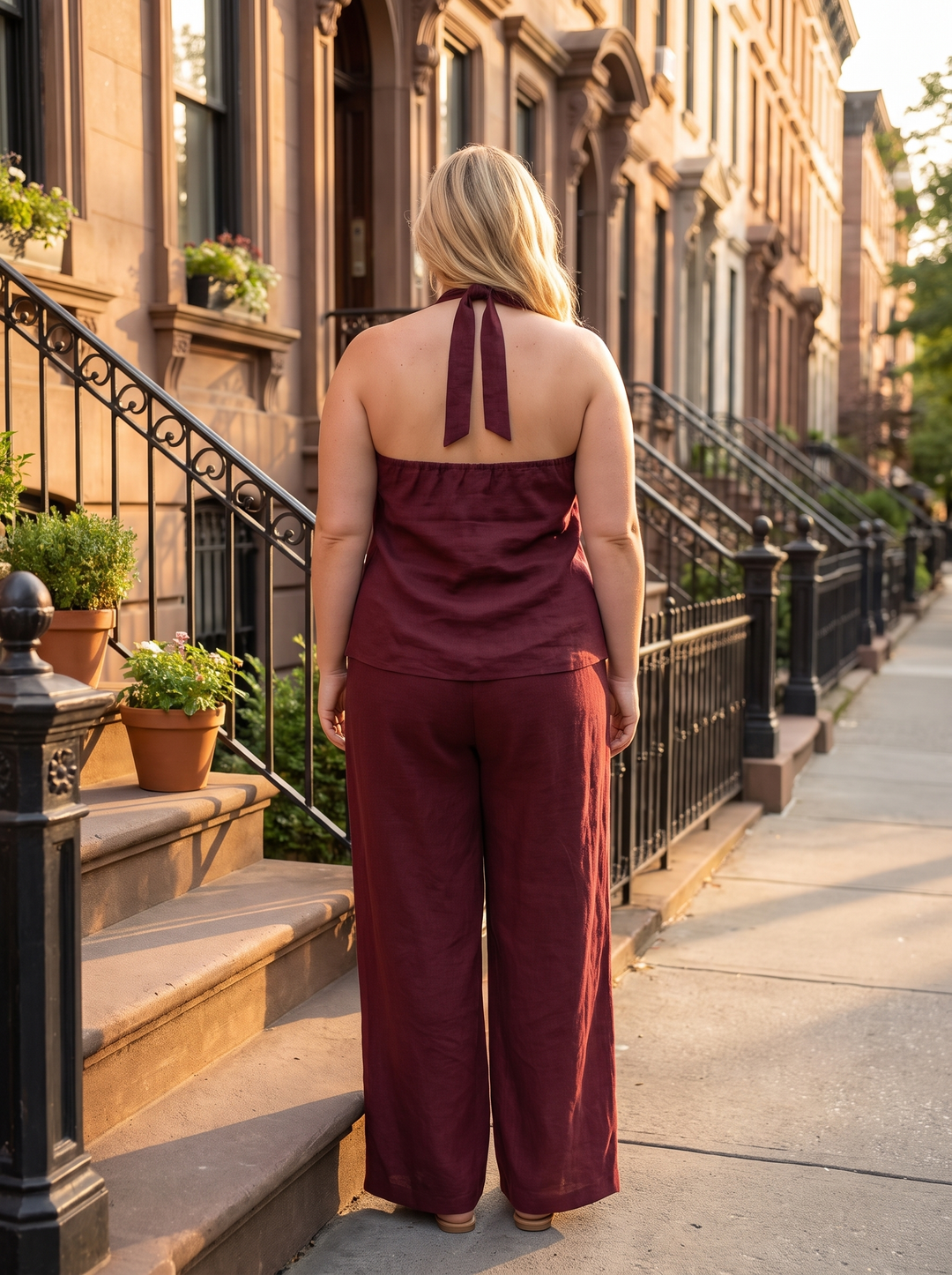 Ainhoa | Two-Piece Set with Linen Texture