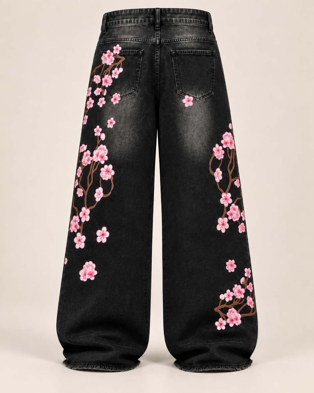 Sakura Embroidered Baggy Jeans