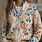 Imogene™ | Botanical Leaf Print Zip Cardigan