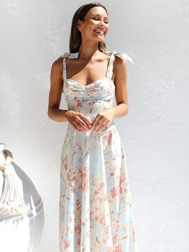 Kira | Printed Midi Dress with Straps