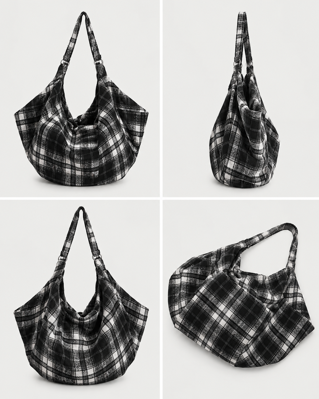 Mila Oversized Check Tote Bag