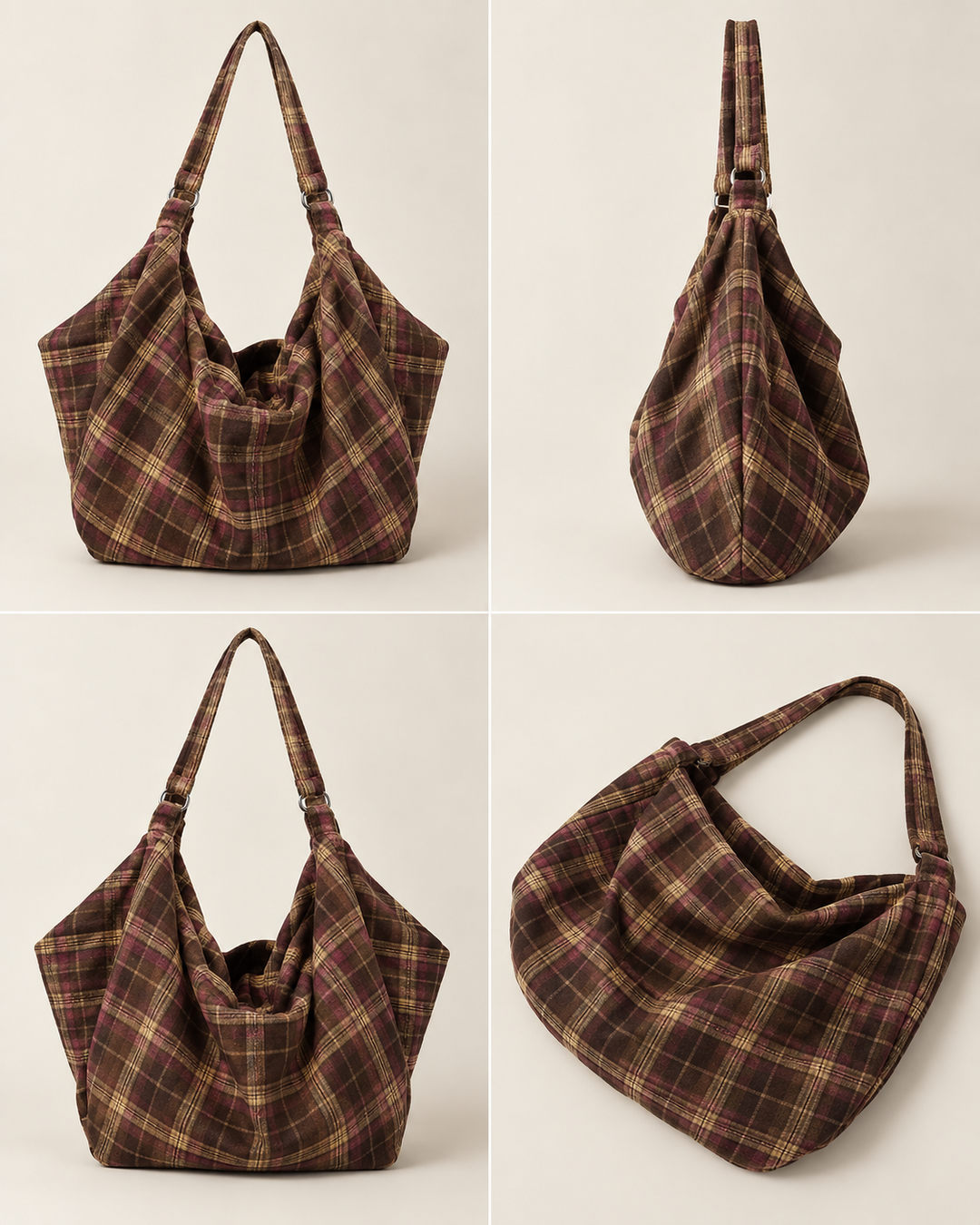 Mila Oversized Check Tote Bag