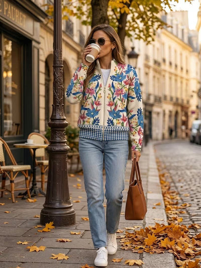 Tabitha™ | Botanical Garden Floral Zip Cardigan